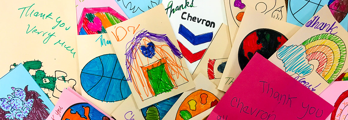 Thank you cards from Richmond students.