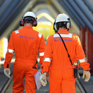 Chevron employees walking together